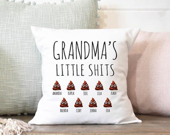 Grammy Gifts, Personalized Grandma Gifts Pillow, Cover, Funny Poop Pillow, Nana Gifts For Christmas, Great Grandparent Gifts From Grandkids