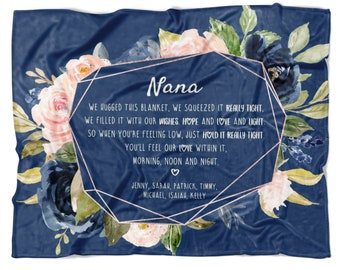 Christmas Gift For Nana Gift, Customizable Grandma Blanket, Personalized Blanket For Grandma, Gift From Grandkids, Great Grammy Gifts