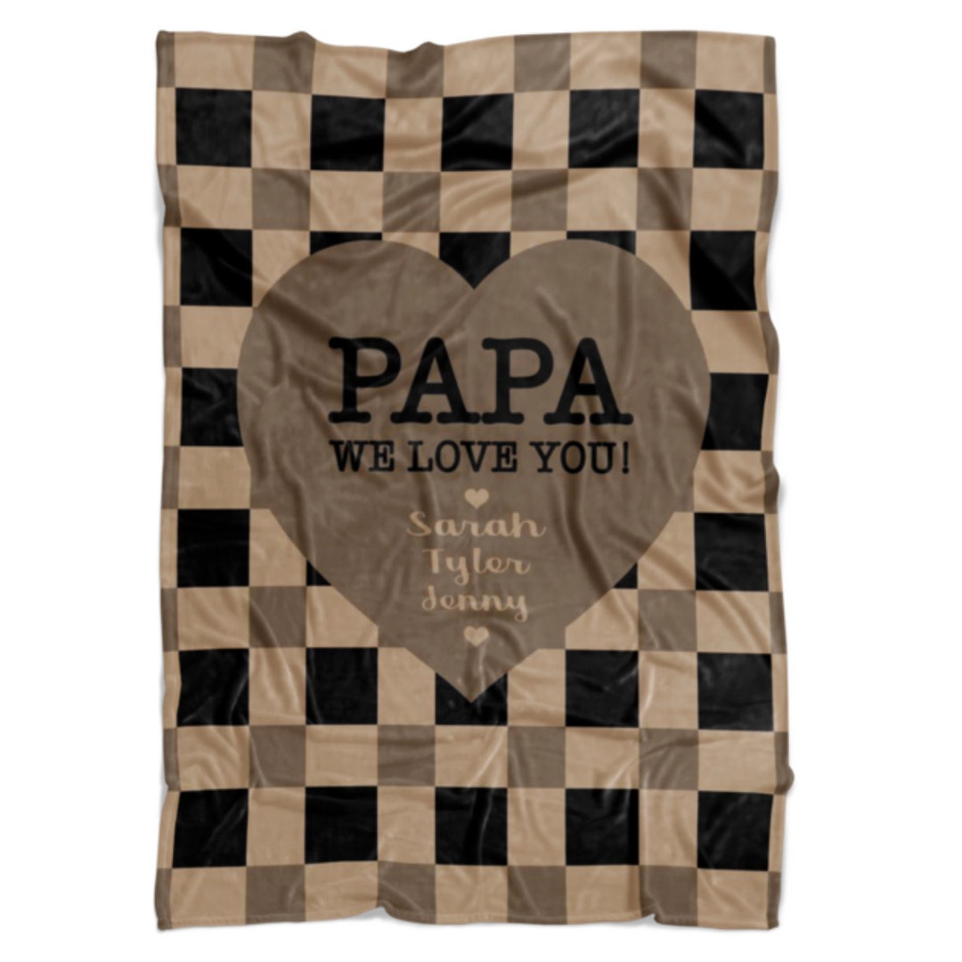 Papa Gift From Grandkids, Papa Blanket, Personalized Gift for
