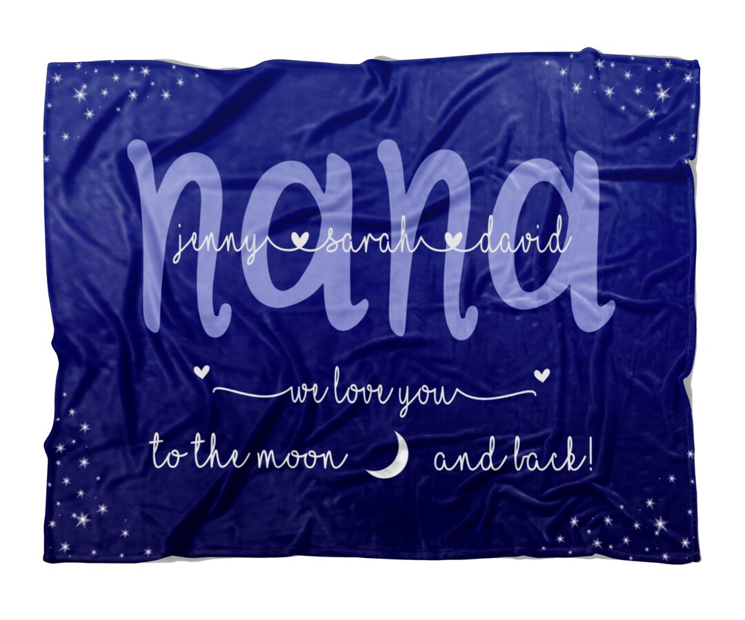 Nana Blanket With Grandkids Names Great Grandma Gift From Etsy