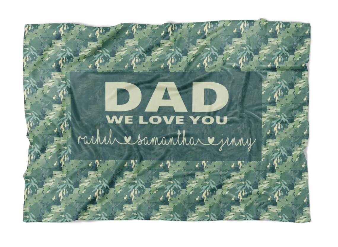 Dad Blanket Camo Gift For Dad From Daughter Kids Etsy