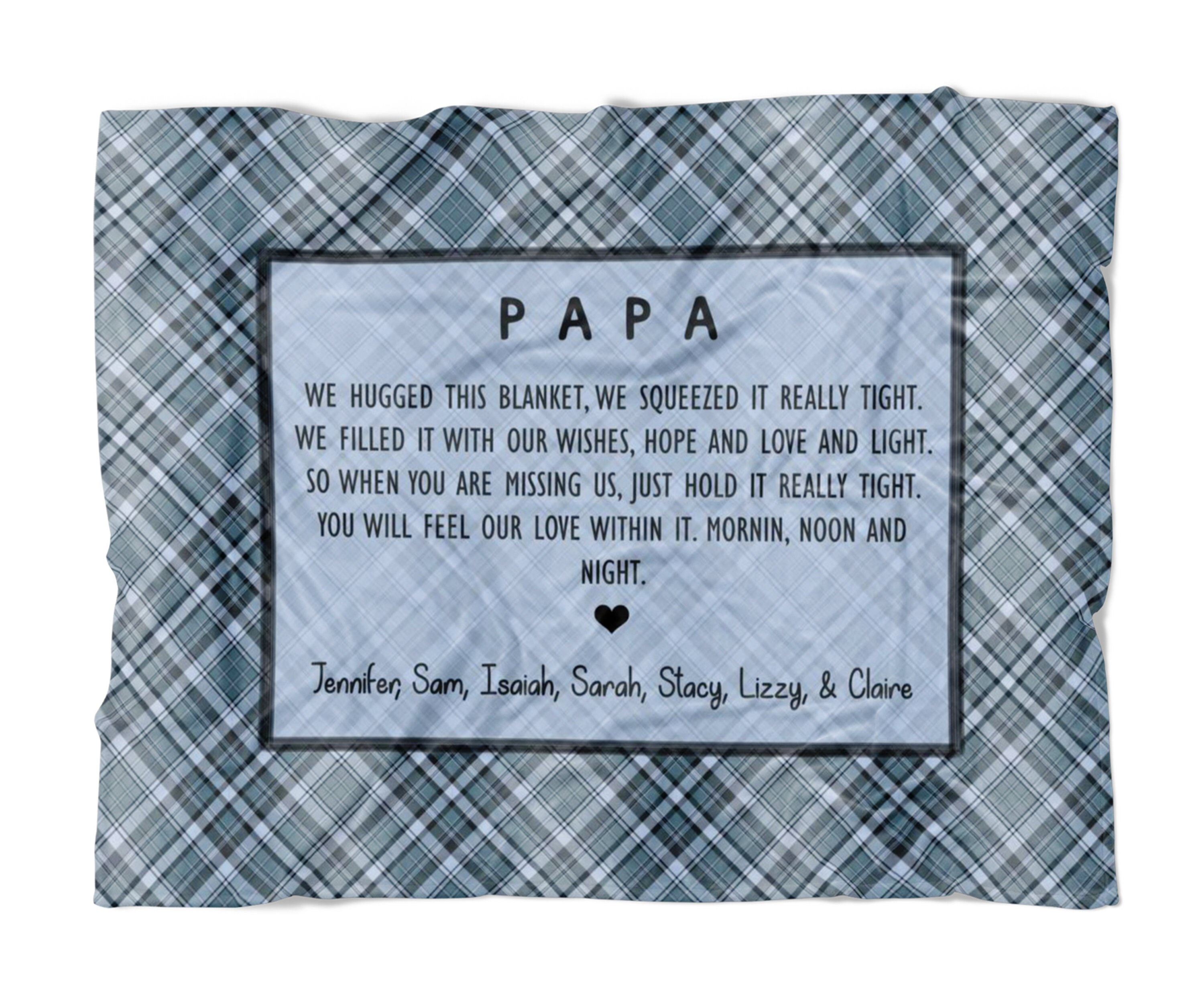 Grandparent Gifts Personalized Papa Blanket Great Grandpa Etsy UK