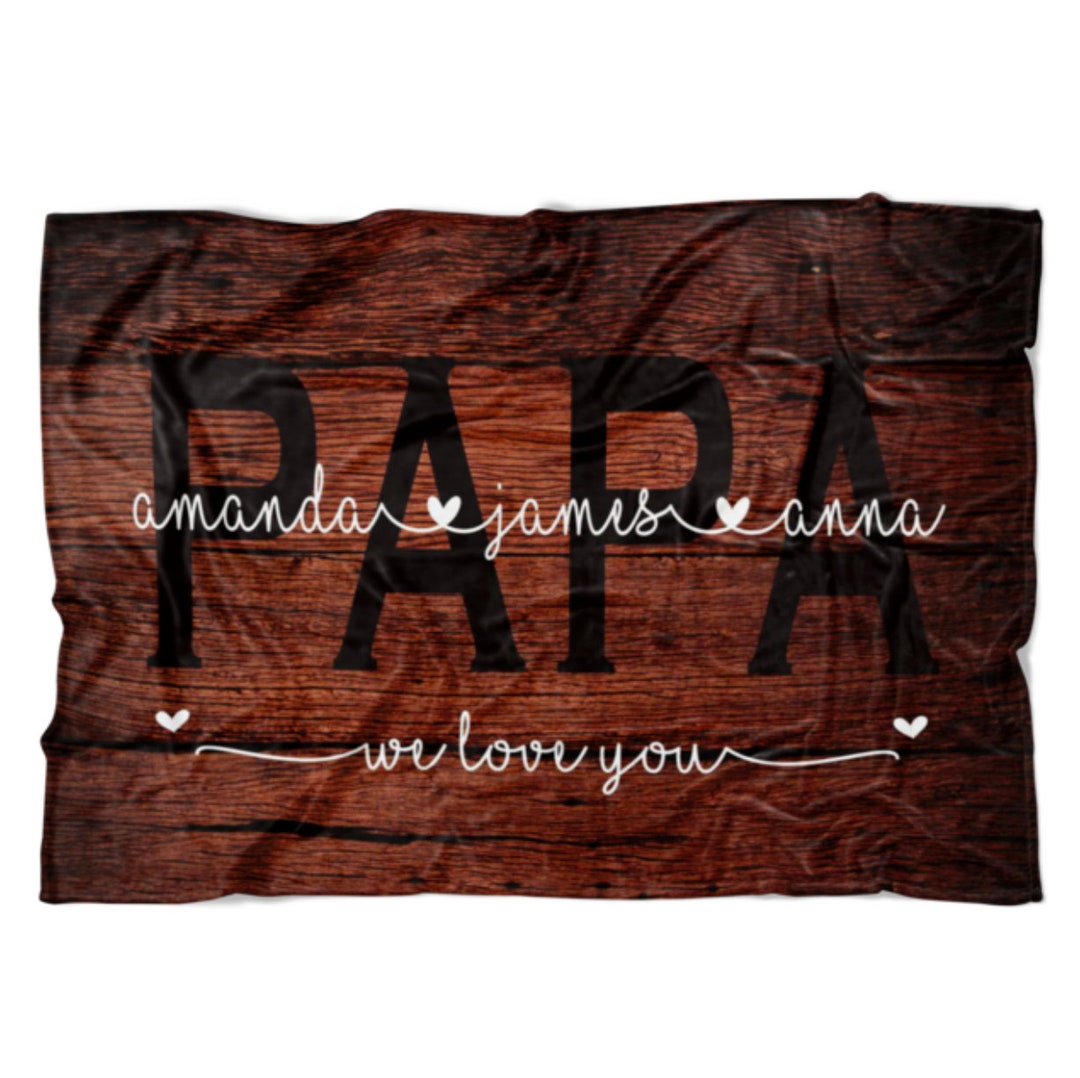 Papa Gifts Papa Blanket Personalized Blanket for Adults Etsy