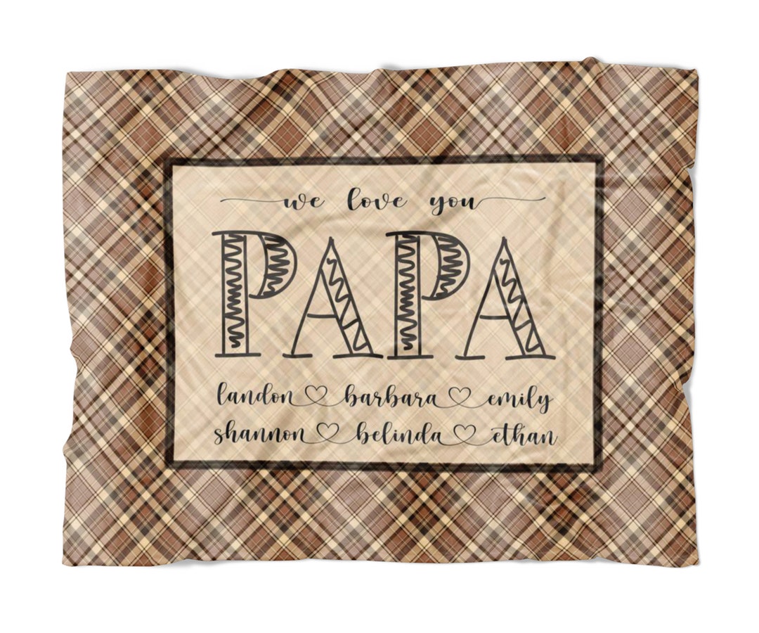 Papa Blanket, Papaw Gifts From Grandchildren, Grandpa Blanket