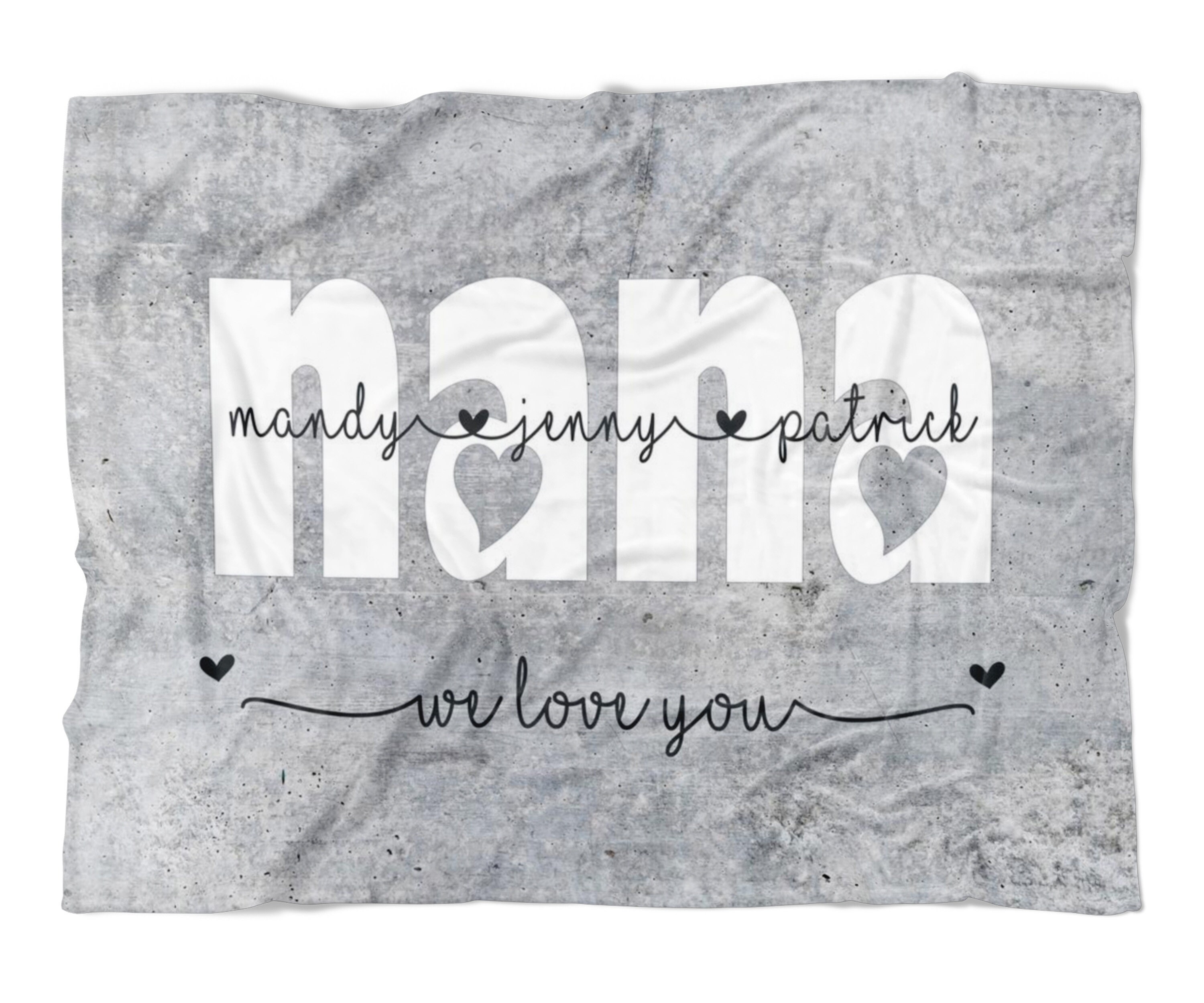 Nana Blanket With Grandkids Names Grandma Gift From Etsy