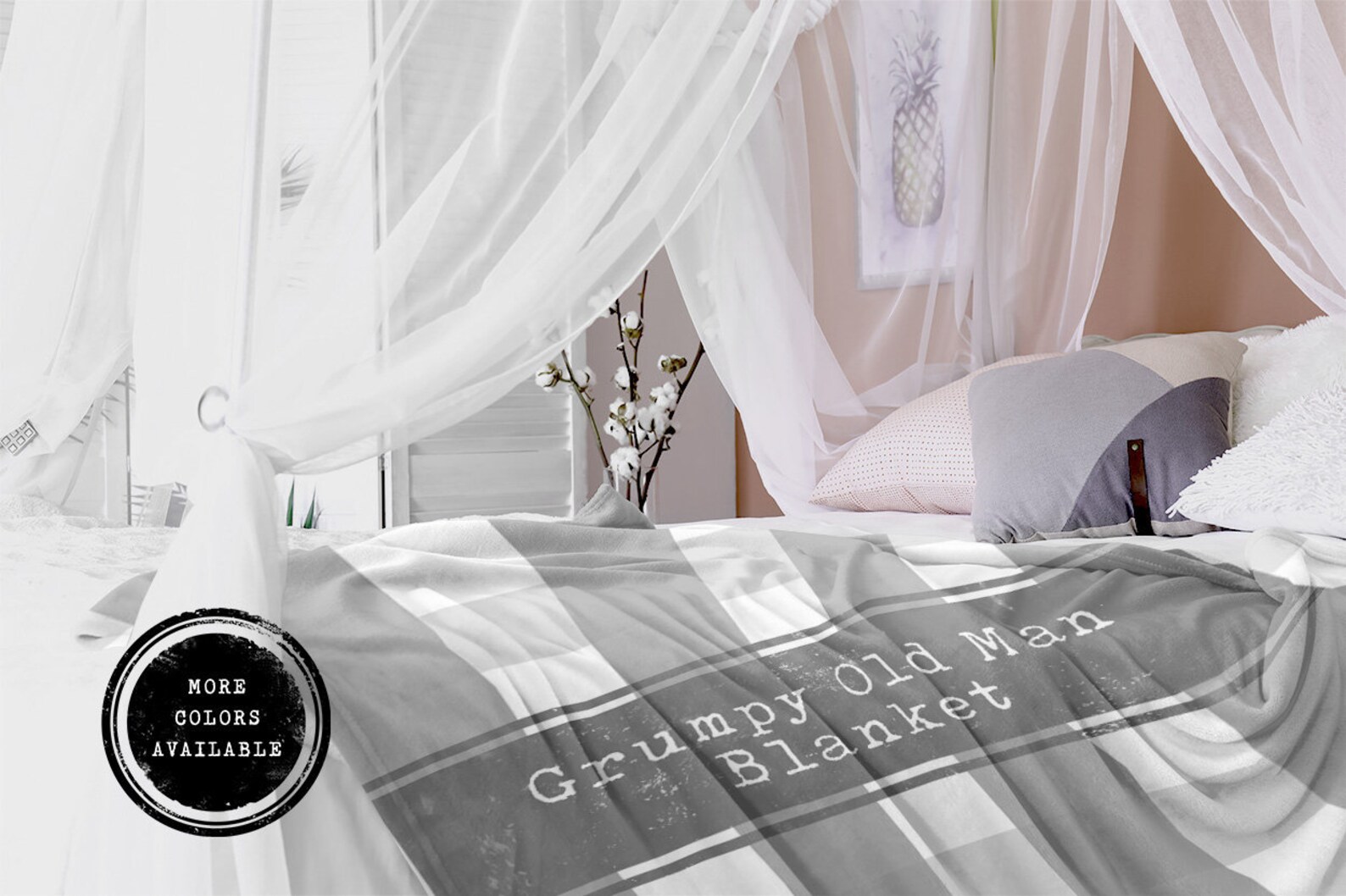 Grumpy Old Man Blanket Customizable Plaid Blanket Throw Etsy