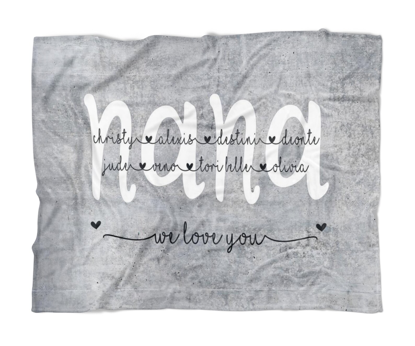 Nana Blanket With Grandkids Names Personalized Grandma Gift Etsy