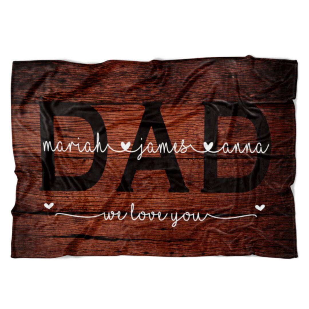 Dad Blanket, Personalized Dad Gift From Kids, Unique Gifts for Dad From Daughter, Sentimental ...