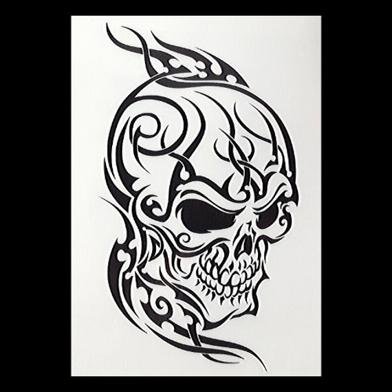 Tatuaje temporal de calavera tatuaje temporal llamas - Etsy España