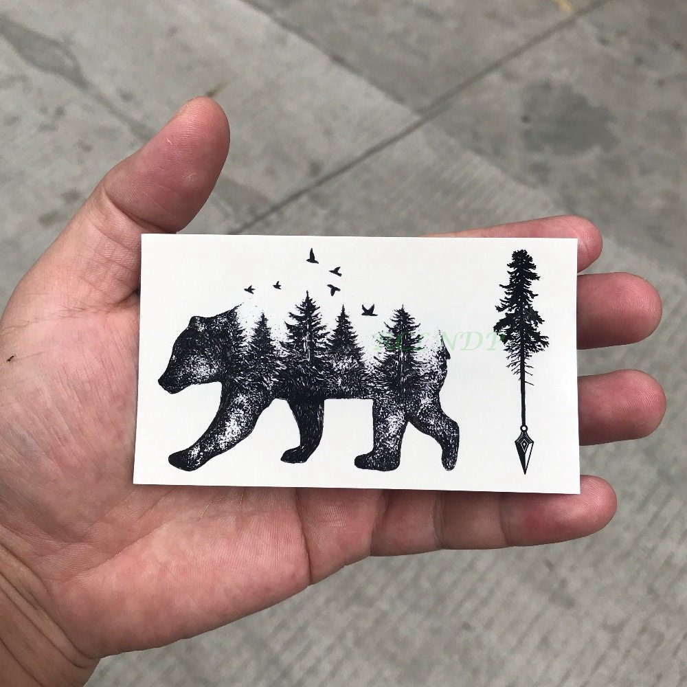 Mountain Bear Tattoo - Etsy, image size:1000x1000