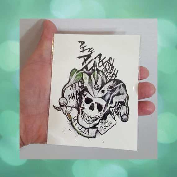 Suicide Squad Joker Temporary Tattoo Joker Tattoo Mystic Etsy