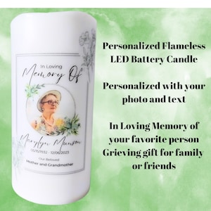 Custom LED Candle, Flameless Candle, Personalized Ambient Lighting for Any Occasion LED Candle, Wedding Candle, Funeral Candle, Battery