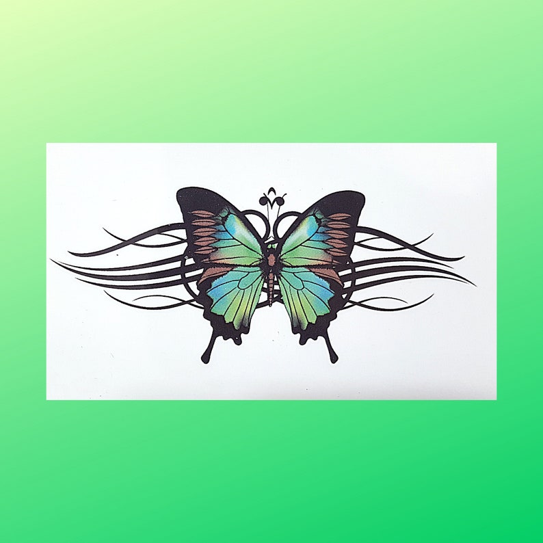 Butterfly Tattoo / Fake Tattoo / Colorful Butterflies Tattoo / Etsy