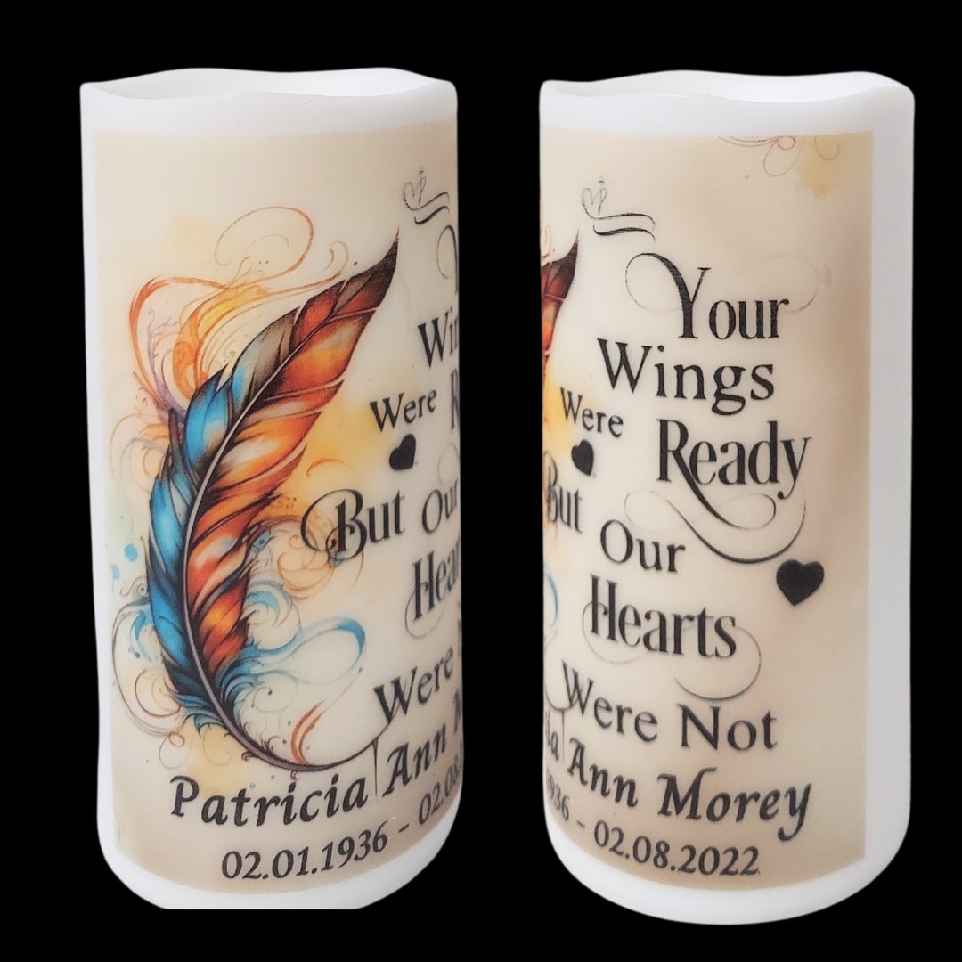 Personalized Flameless Candle, Memorial LED Candle, Celebration of Life