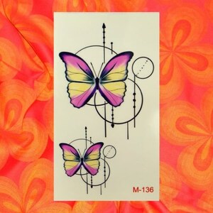 Butterfly Tattoo, Minimalist Temporary Tattoo, Tattoo, Butterflies, Summer Tattoo, Beach Body Art, Party Tattoo