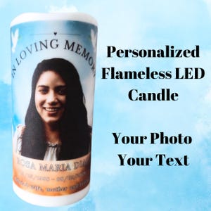 Custom LED Candle, Flameless Candle, Personalized Ambient Lighting for Any Occasion LED Candle, Wedding Candle, Funeral Candle, Battery