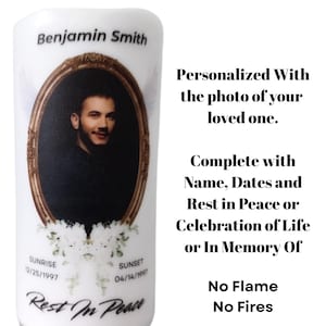 In Loving Memory, Personalized Memorial Candle, Comforting Sympathy Gift for Loss of Loved One Gift, Flameless Candle, Rest in Peace