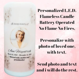 Custom LED Candle, Flameless Candle, Personalized Ambient Lighting for Any Occasion LED Candle, Wedding Candle, Funeral Candle, Battery