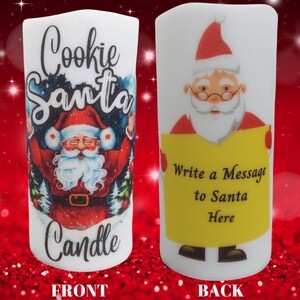 Vela personalizada, vela LED personalizada, Papá Noel, vela sin llama personalizada, vela LED personalizada, Papá Noel, adorno navideño