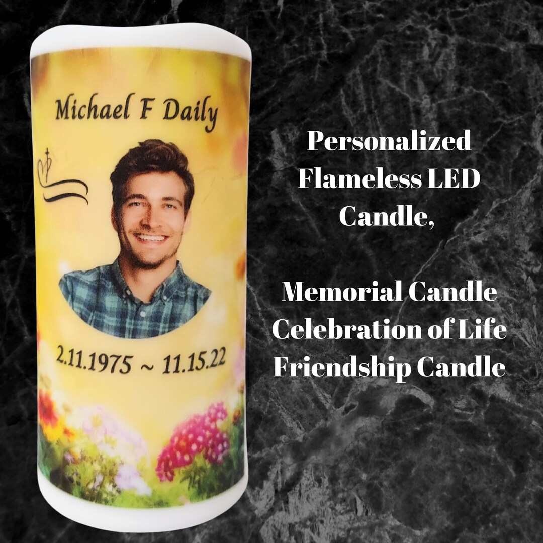 Personalized LED Candle Flameless Candle Memorial Candle Etsy