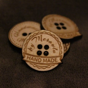 Product tags,personalized wooden buttons for knitted and crocheted items,Custom Wooden buttons,labels for products,wooden tags,Custom Tags