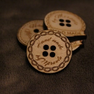 Product tags, gepersonaliseerde houten knoppen voor gebreide en gehaakte items, aangepaste houten knoppen, labels voor producten, houten tags, aangepaste tags