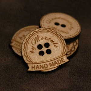 Product tags,personalized wooden buttons for knitted and crocheted items,Custom Wooden buttons,labels for products,wooden tags,Custom Tags