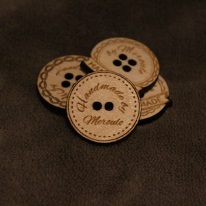 Product tags,personalized wooden buttons for knitted and crocheted items,Custom Wooden buttons,labels for products,wooden tags,Custom Tags