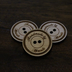 Product tags,personalized wooden buttons for knitted and crocheted items,Custom Wooden buttons,labels for products,wooden tags,Custom Tags