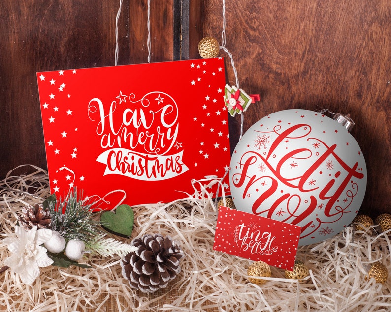 Christmas clipart Set winter word art graphic christmas hand lettering outline svg png eps clipart new year xmas commercial use