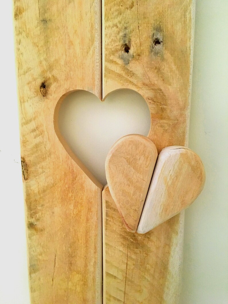 Rustic Shabby Chic Small Wooden Heart Shelf Wooden Reclaimed Etsy UK