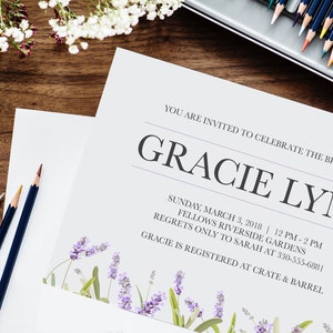 Lavender Bridal Shower Invite