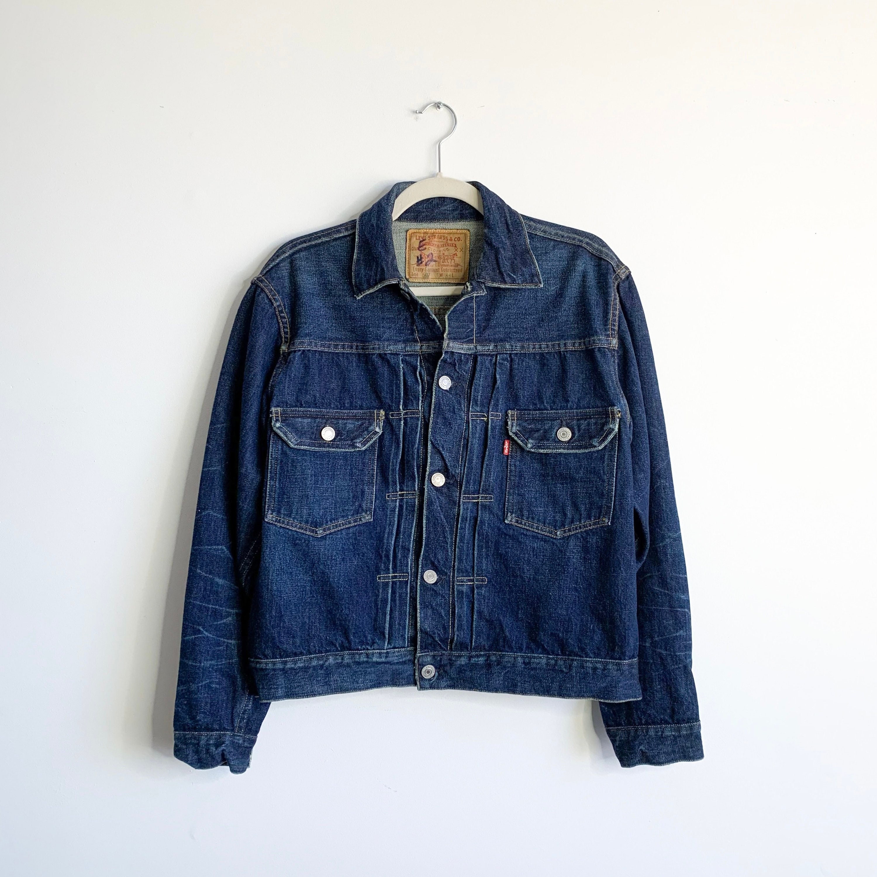 Vintage Levis Jacket Big E Denim Lvc Repro Dark Type II Xs 