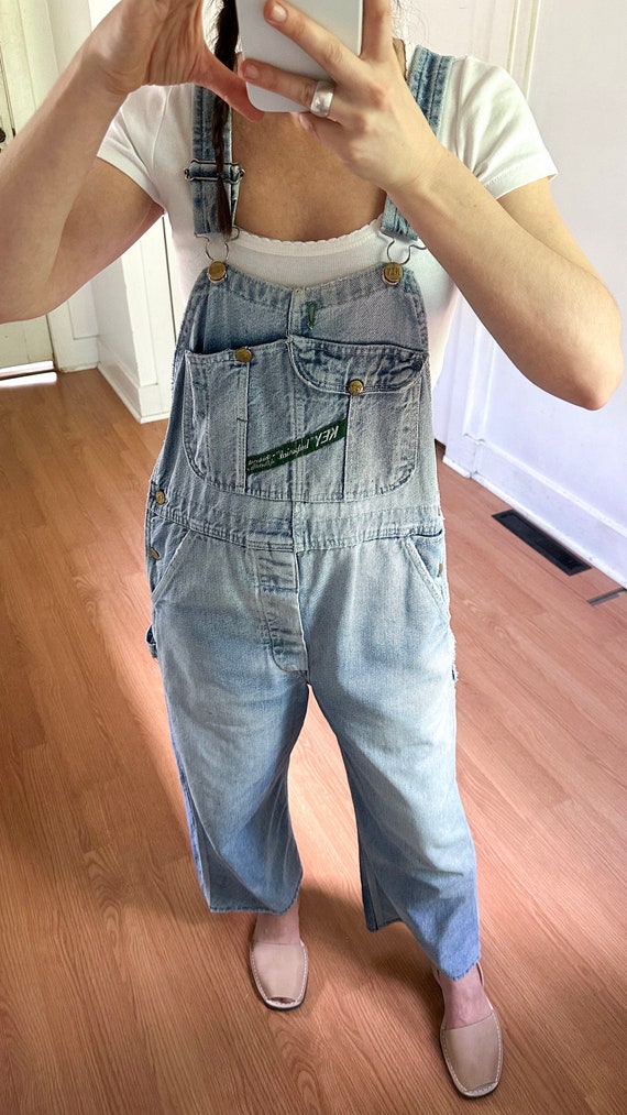 Vintage Key Faded Denim Overalls