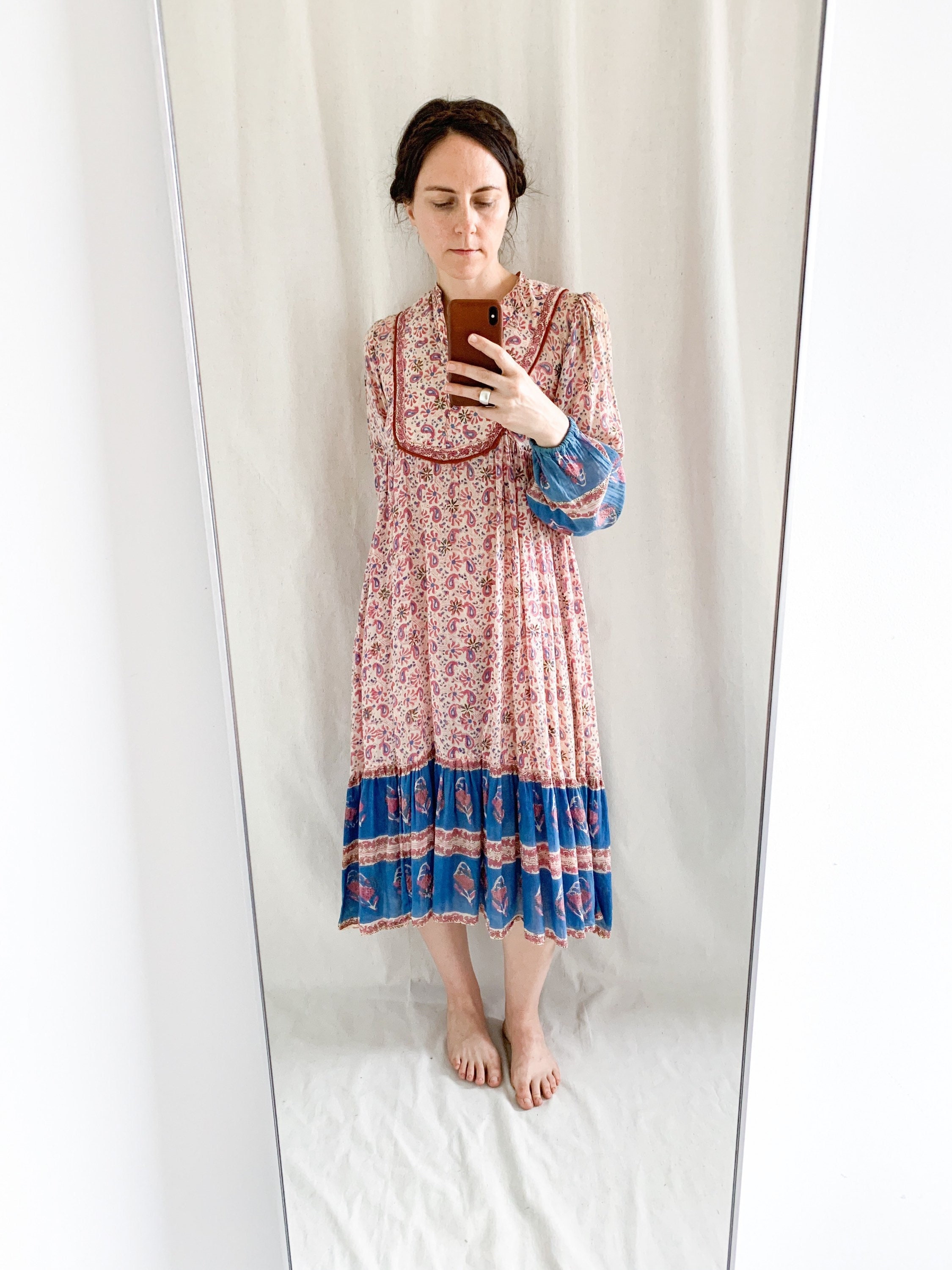 1970s Indian Cotton Gauze Dress 1970s Indian Cotton Gauze Dress