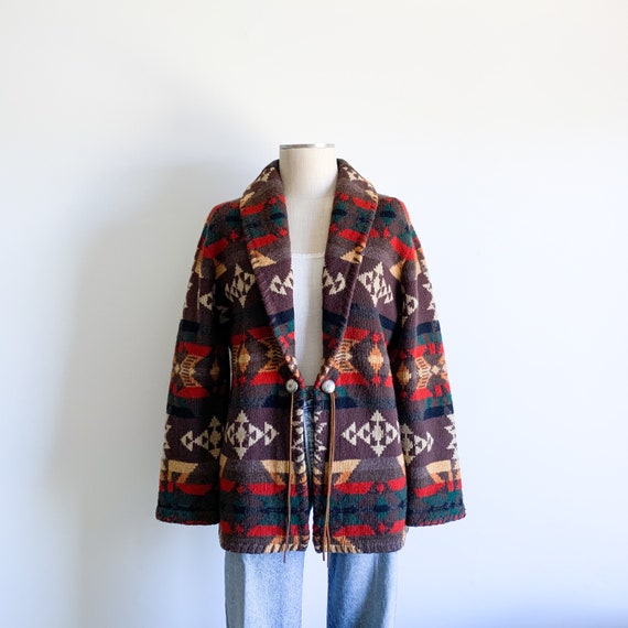 Vintage Ralph Lauren Hand Knit Santa Fe Cardigan S