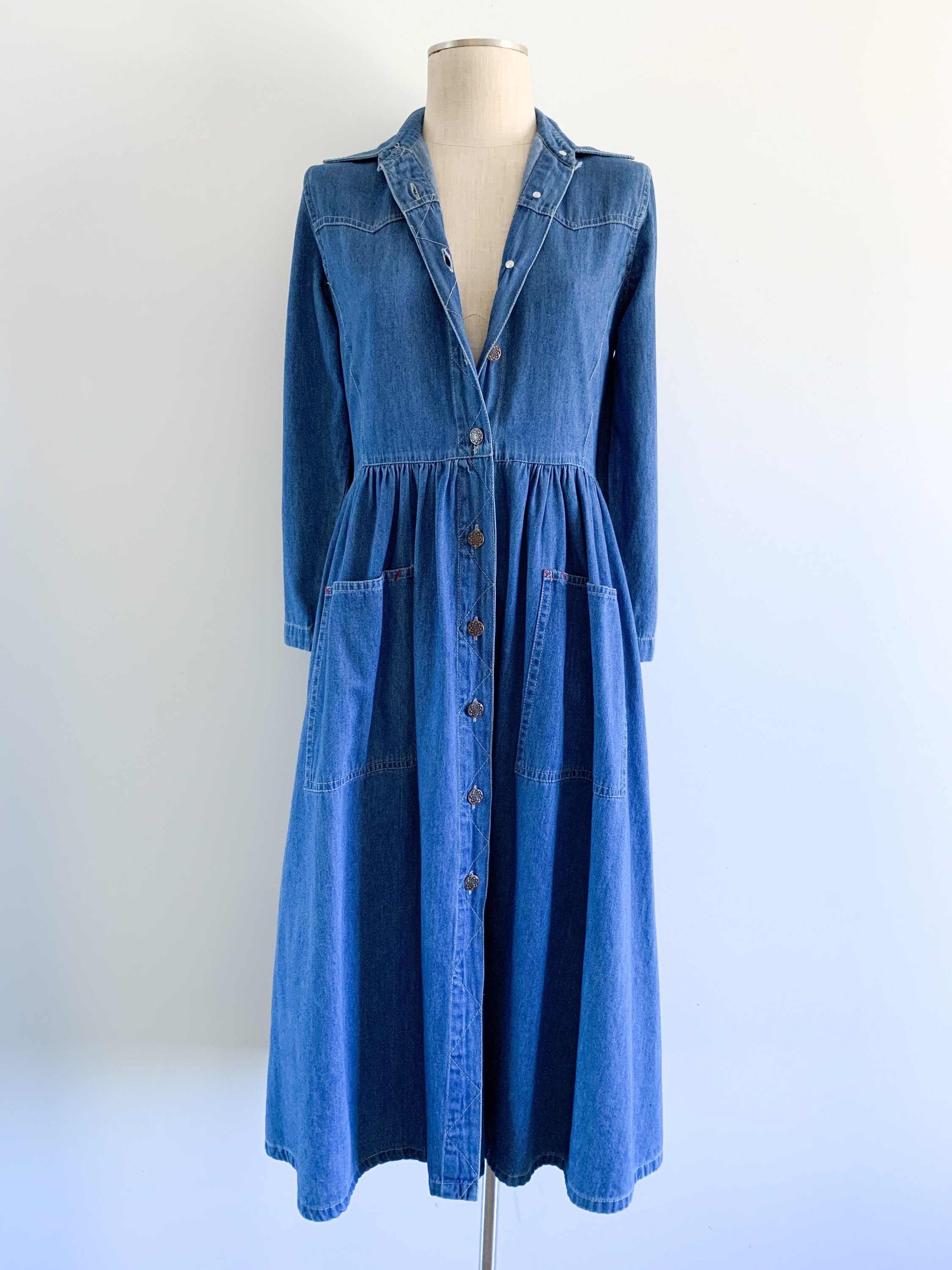 Vintage Denim Midi Dress