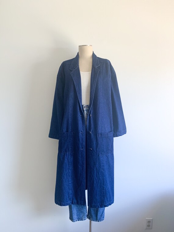 Vintage Dark Denim Duster Jacket