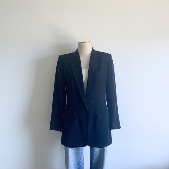 Vintage Black Silk Blazer