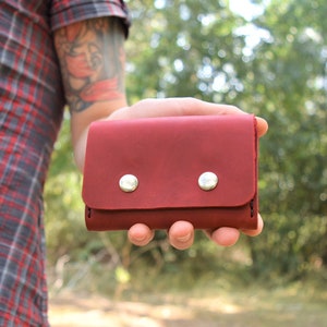 Cartera Claret Red Womens, cartera para mujer pequeña, cartera minimalista para mujer, bolso de moneda, bolso de cuero, para cuero de mujer, regalo para ella