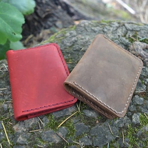 Leather Bifold Wallet, Minimalist Leather Wallet, Mens Slim Wallet, Mens Wallet, Card Wallet, Vertical Leather Wallet