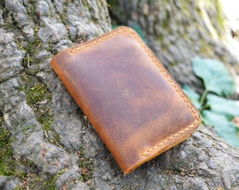 Leather Bifold Wallet, Minimalist Leather Wallet, Mens Slim Wallet, Mens Wallet, Card Wallet, Vertical Leather Wallet