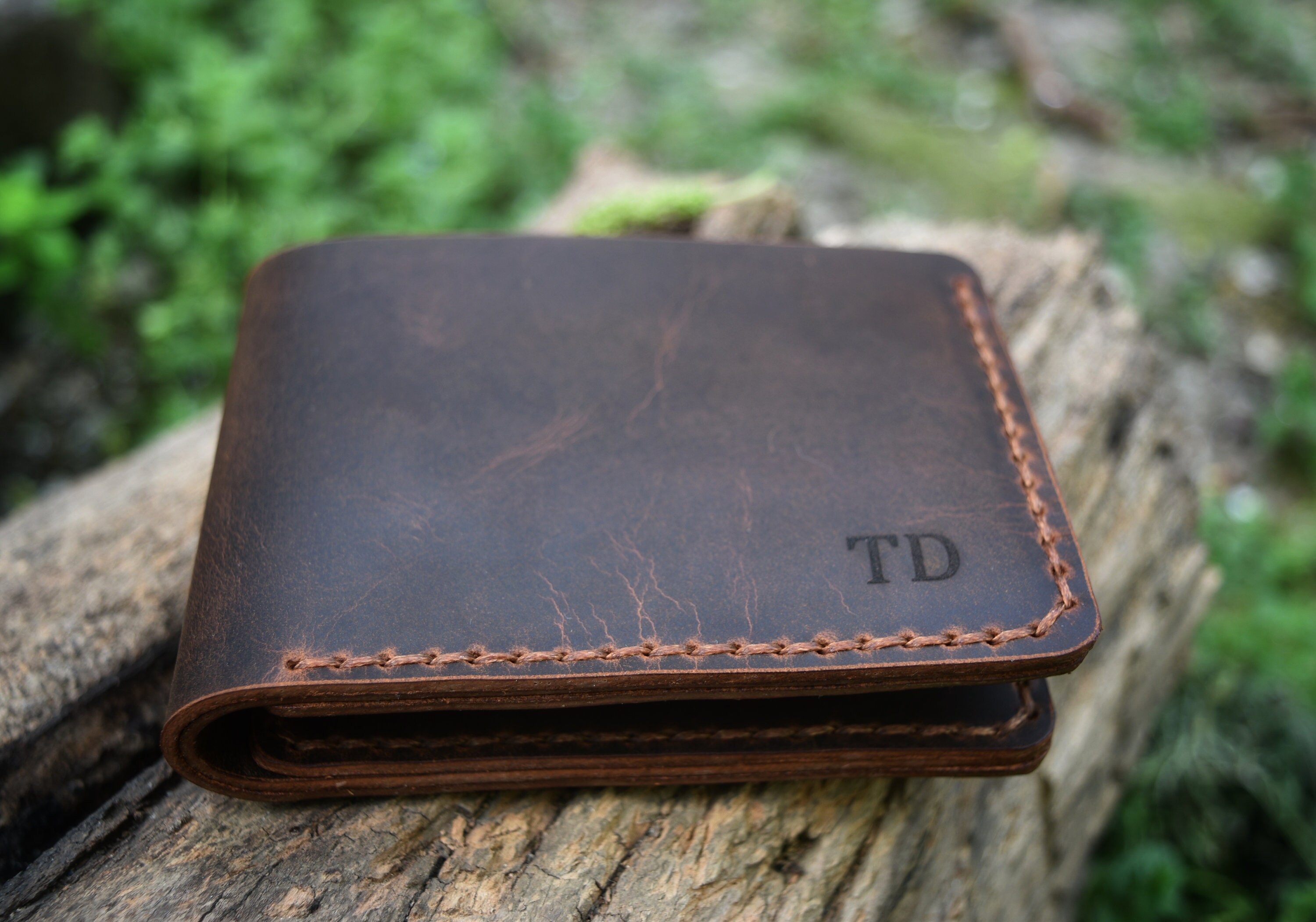 Leather Wallet & Keychain Set Personalized Bilfold Mens Slim Etsy