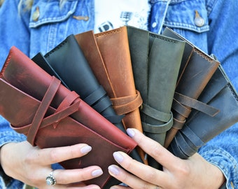Womens wallet, Leather wallet woman, Leather purse,  Wrap Wallet, Minimalistic design wallet