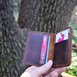 Leather Bifold Wallet, Minimalist Leather Wallet, Mens Slim Wallet ...