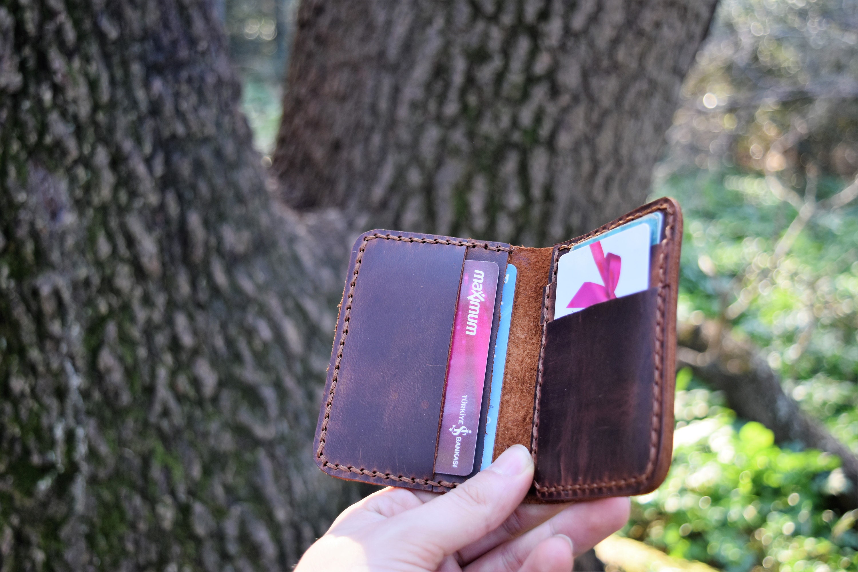 Leather Bifold Wallet Minimalist Leather Wallet Mens Slim Etsy Canada