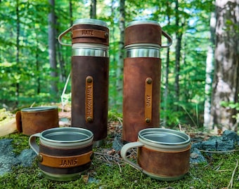 Personalized Leather Thermos 500ml