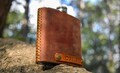 Personalized Rustic Leather Flask, Whiskey Flask,  Hunting Flask, Custom 6 oz Cross-Stitched Flask, Perfect Christmas Gift, Groomsmen gift
