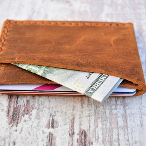 Portafoglio sottile in pelle, portafoglio di carte, portafoglio in pelle, portafoglio minimo, carta d'identità, portafoglio tasca frontale, porta carte di credito, custodia per carte, regalo per lui