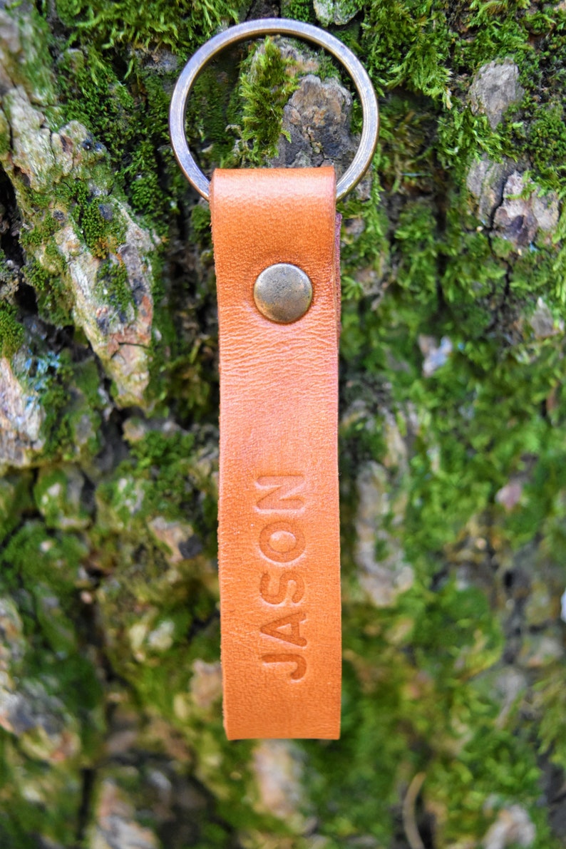 Personalized Leather Keychain. Custom Leather Keychain. Etsy